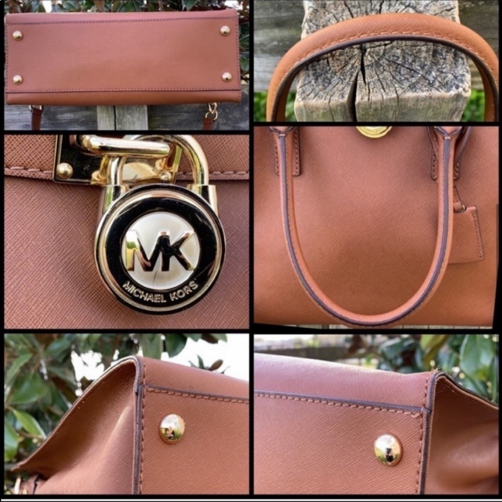 MIchael Kors MK Luggage Brown Hamilton Bag Wallet - Picture 8 of 8